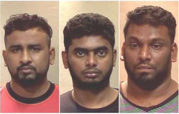 Mugshots of the three accused