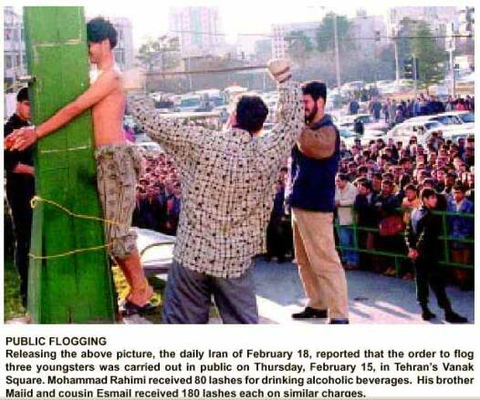 youth being flogged in public